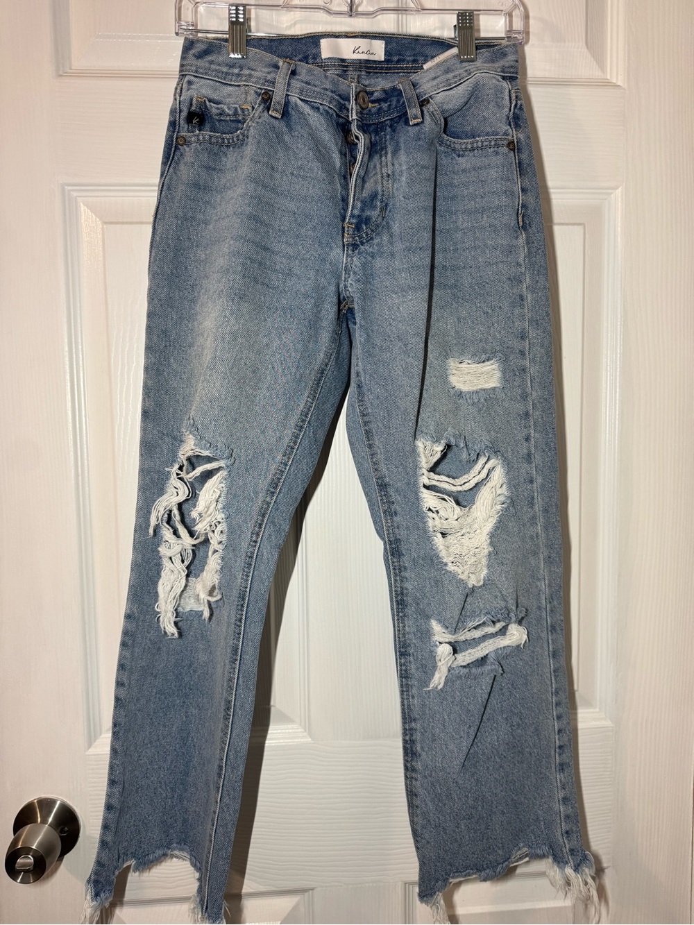 Light Blue Denim Jeans with Classic Stitching